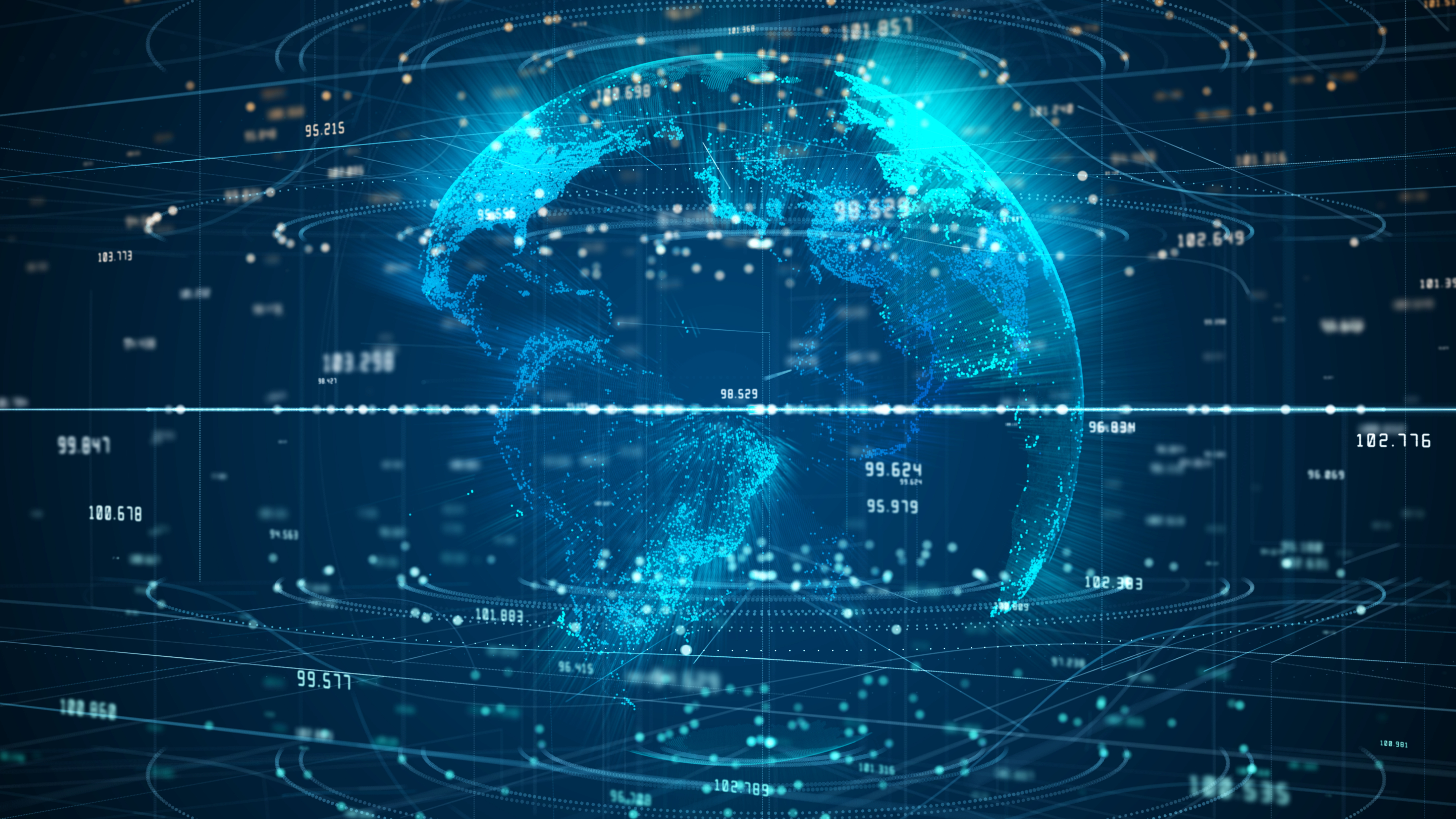 Technology Network Data Connection, Digital Network and Cyber Security Concept, Global Network 5g High-Speed Connection Background.