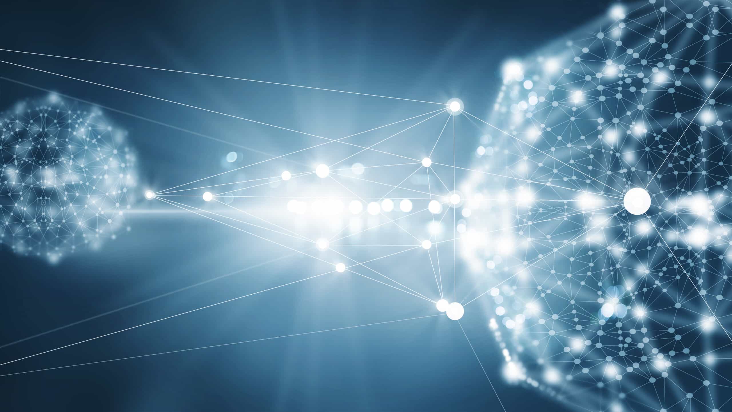 Abstract network connection on dark background Abstract network connection on dark background