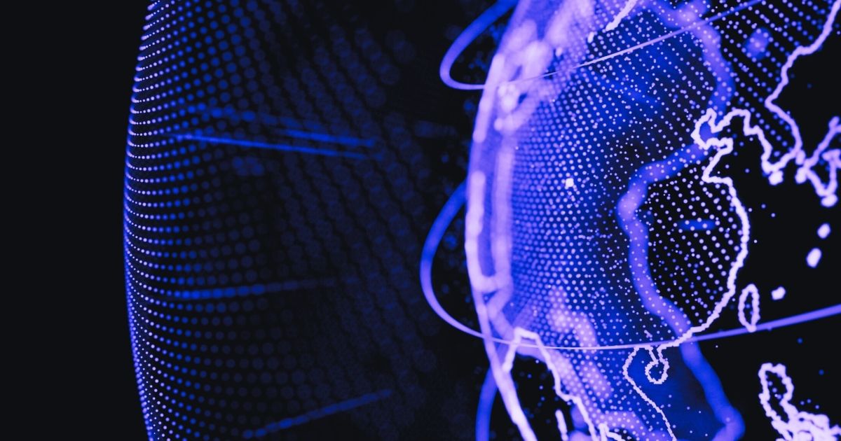 Abstract digital globe illustrating interconnected suppliers and third-party relationships, symbolizing evolving risk management strategies in 2025.