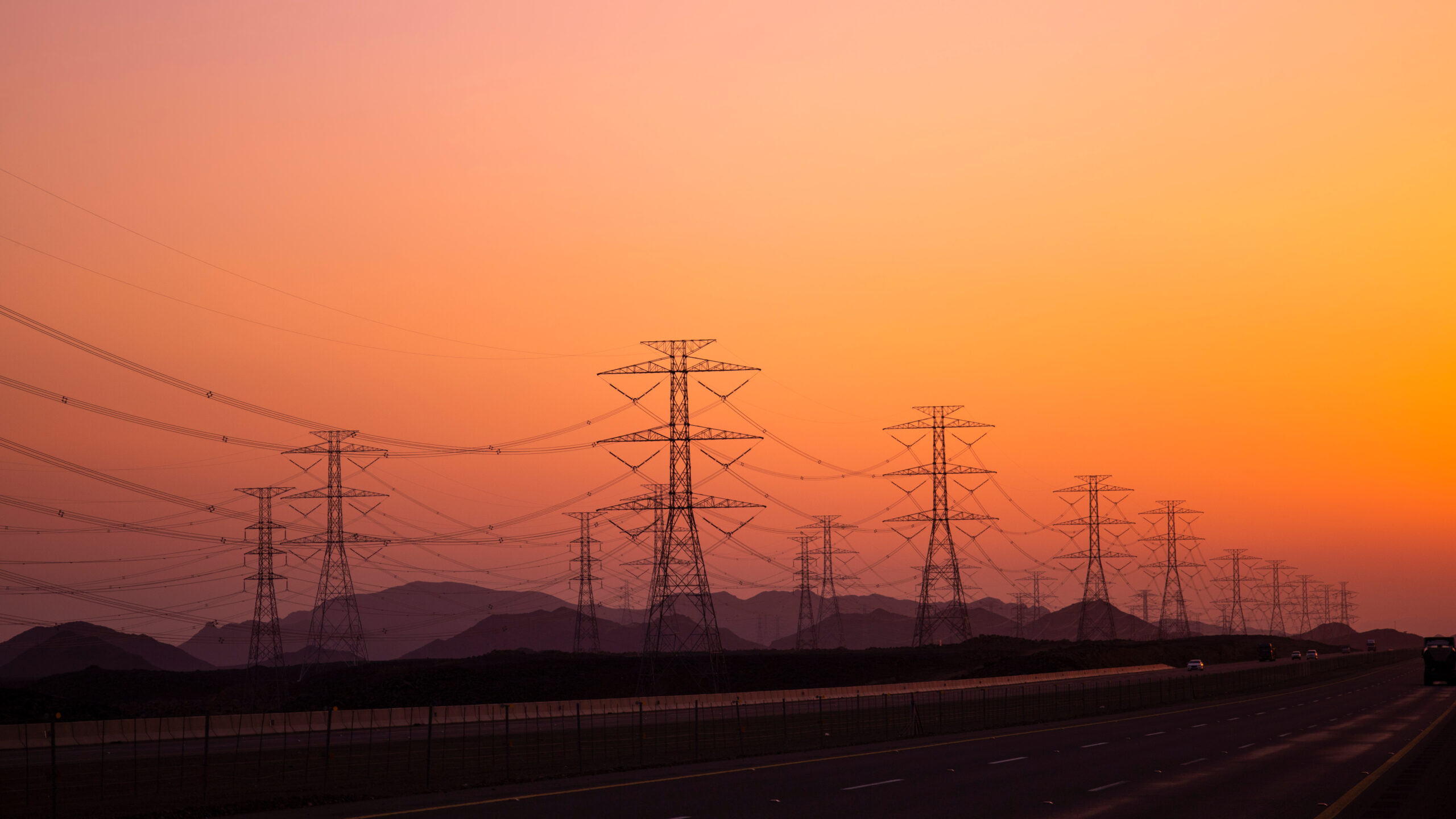 high-voltage electricity poles